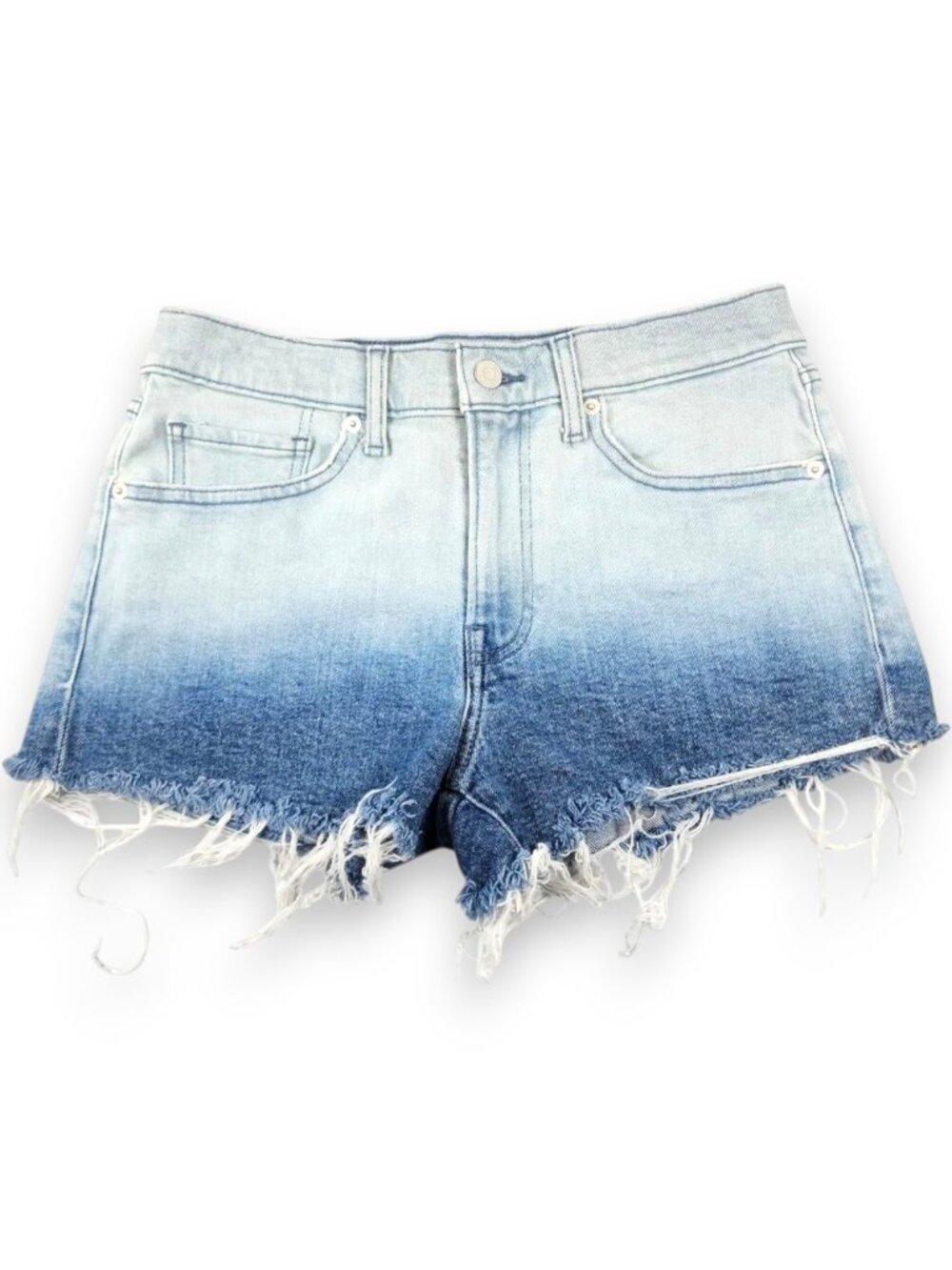Lucky Brand Ombre Denim Cutoff Shorts Blue Raw Hem Size 4/27